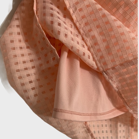 Glamour & Co | Peach Square print Sheer Skirt - Picture 4 of 6